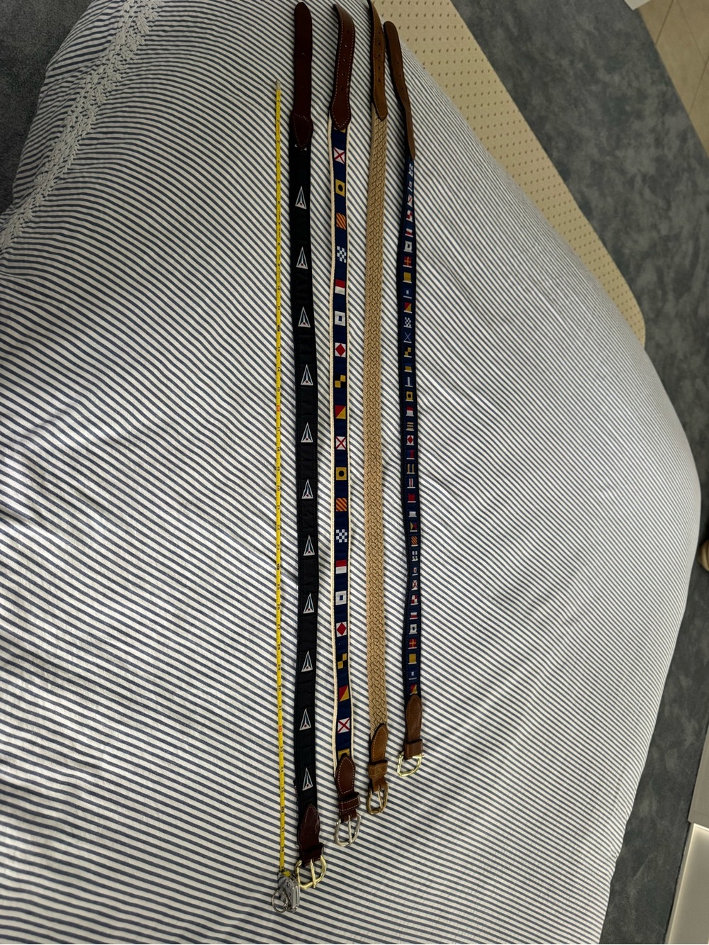 Source Unknown Nautical Signal Flag Belts - Navy, Black, Brown, Yellow